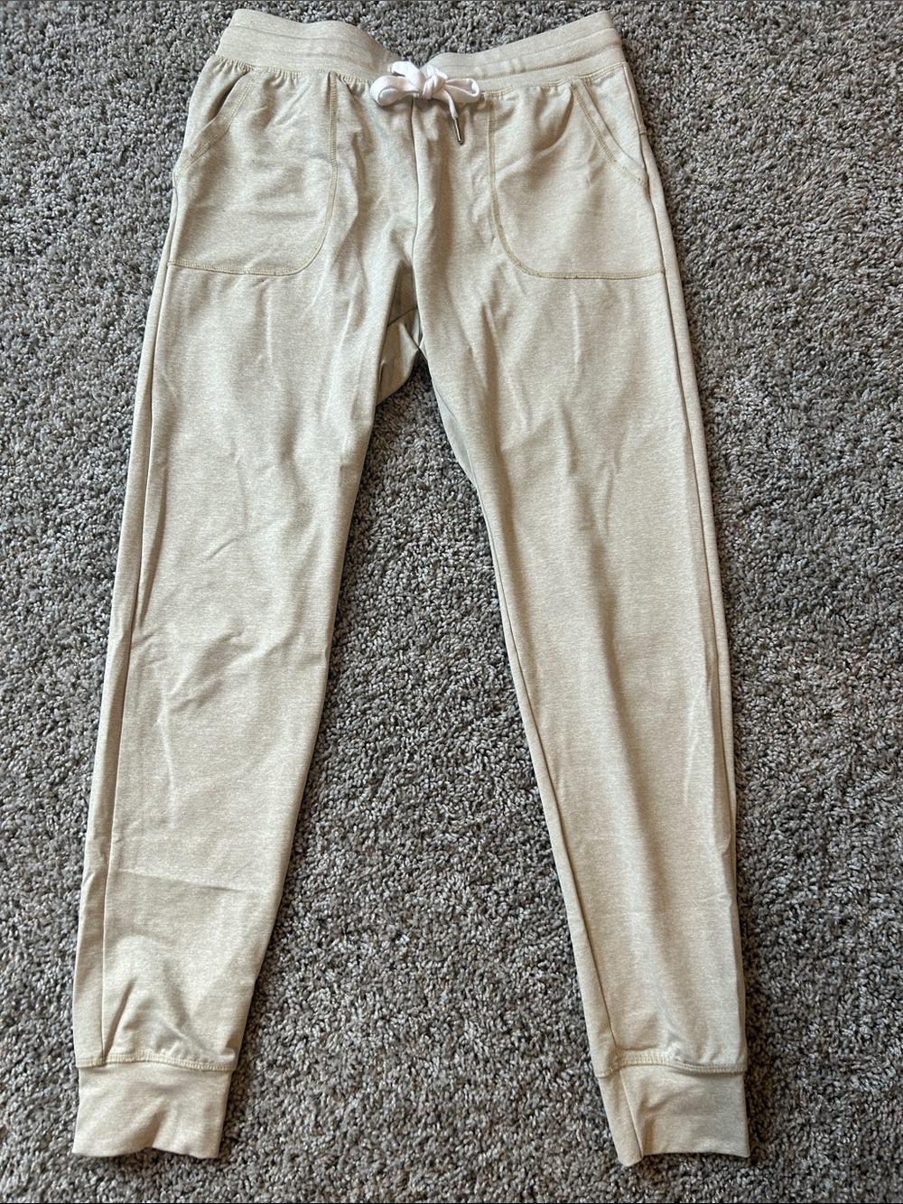 Zyia comfort oatmeal Tan Jogger Bottoms with Drawstring